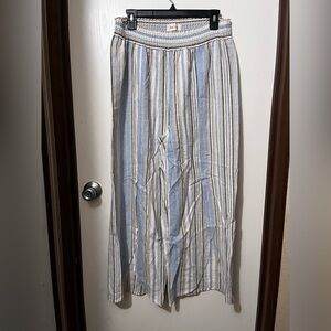 Chic Striped Maxi Pants in Blue and White